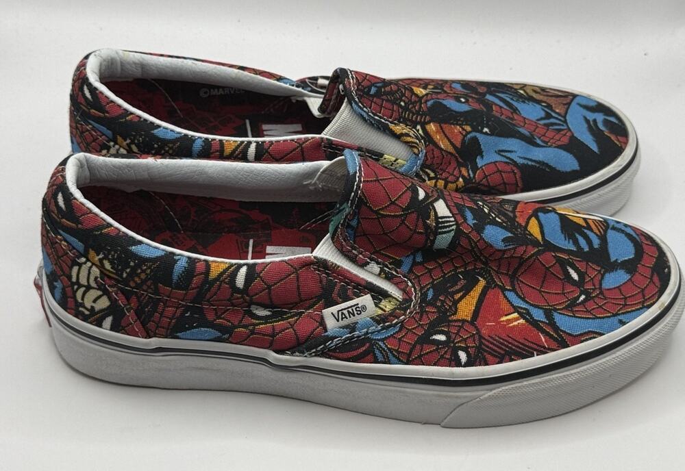 VANS x Marvel Spiderman Slip-On Shoes Men Red/Blue/White Sz 7 Men 8.5 Women